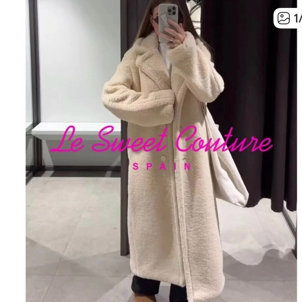Zara Cream Teddy Jacket